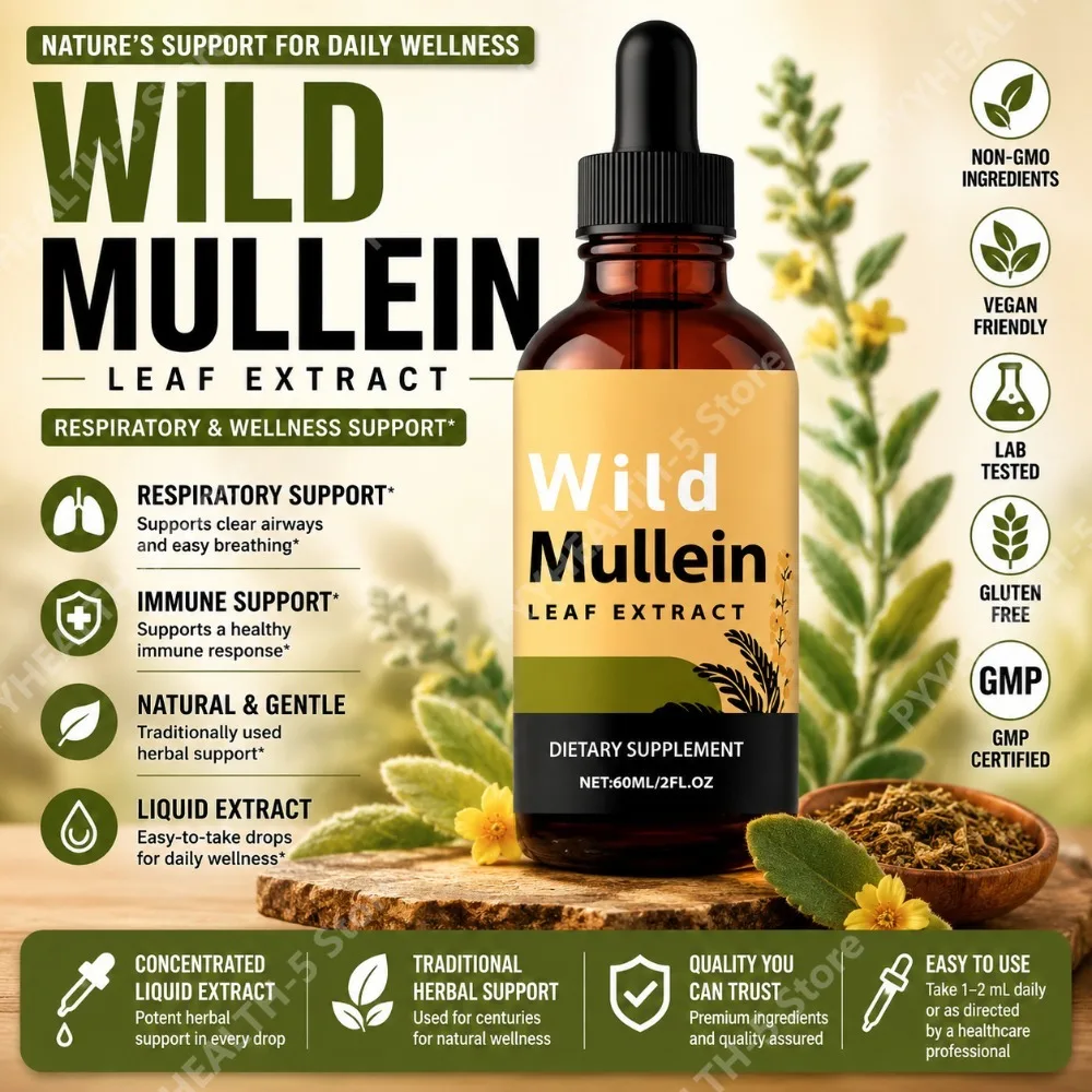 Herbal Wellness Liquid - 와일드 멀레인 잎 추출물, 생강 브로멜라인,